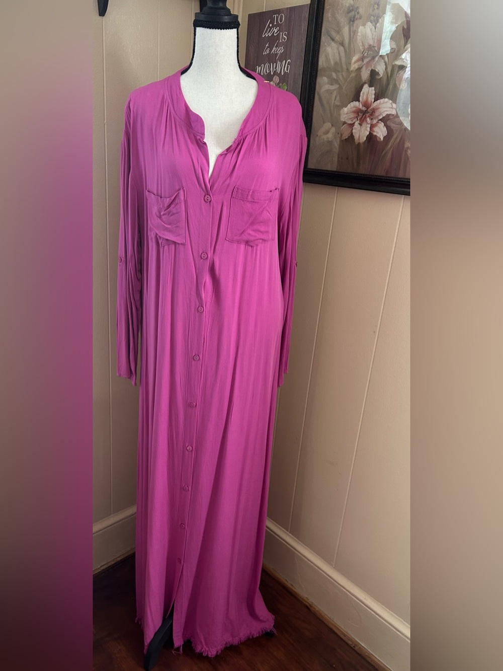 Women's Long Button-Front dress New